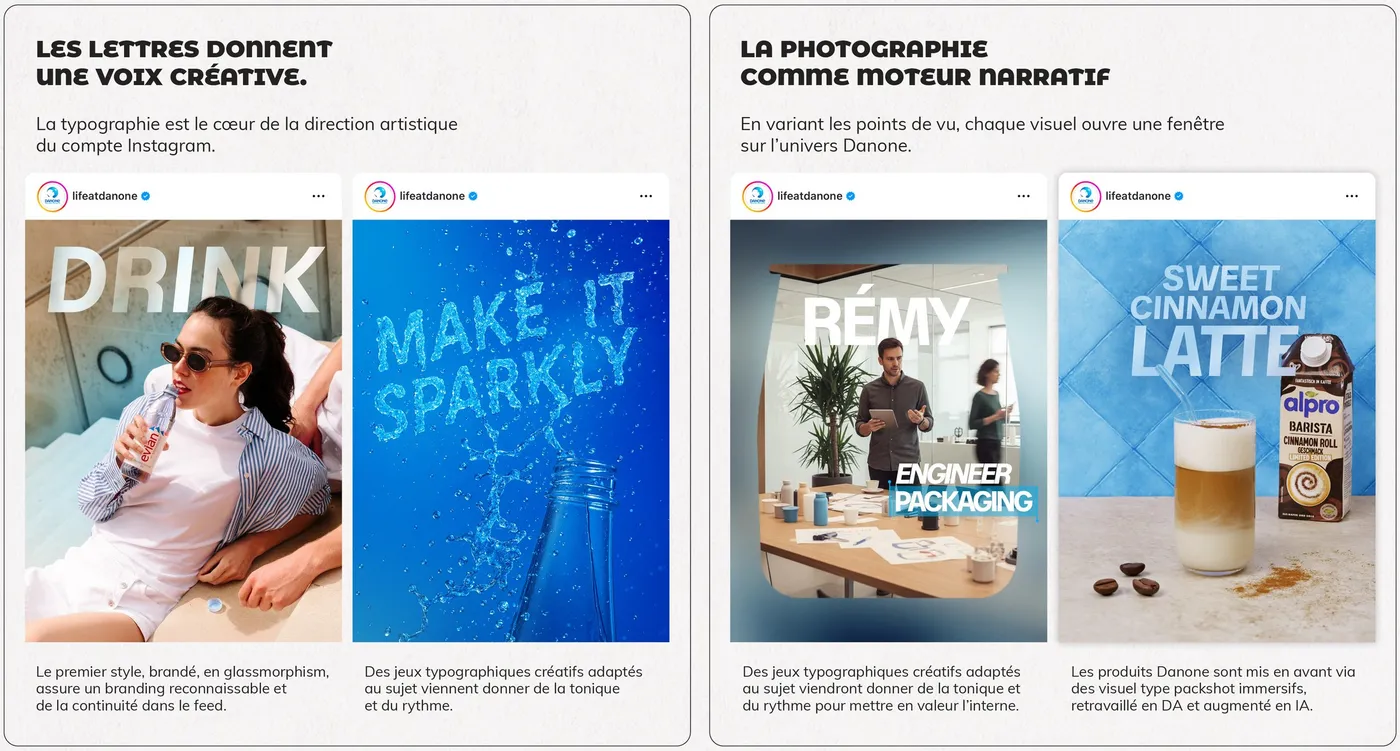 Page portfolio du projet Danone