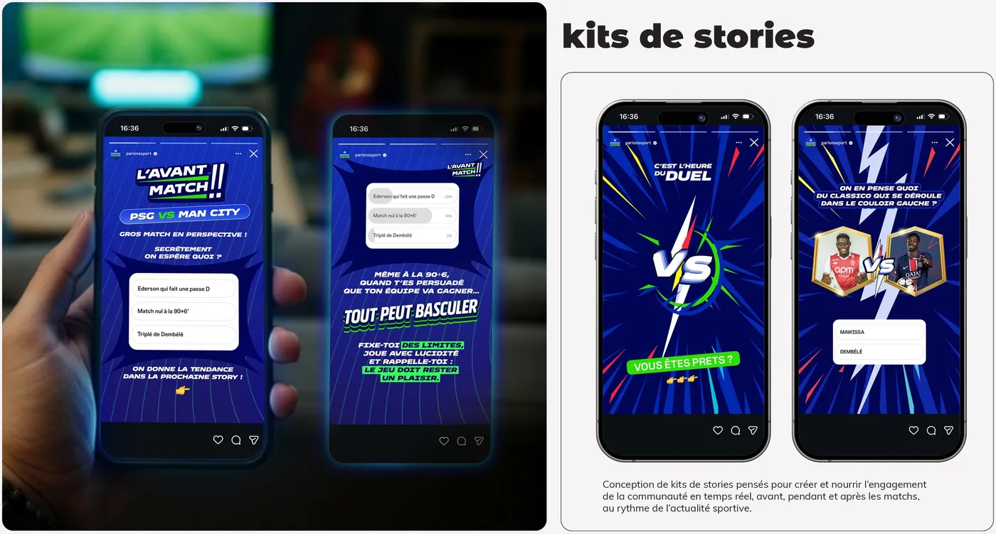 Page portfolio du projet Parions Sport