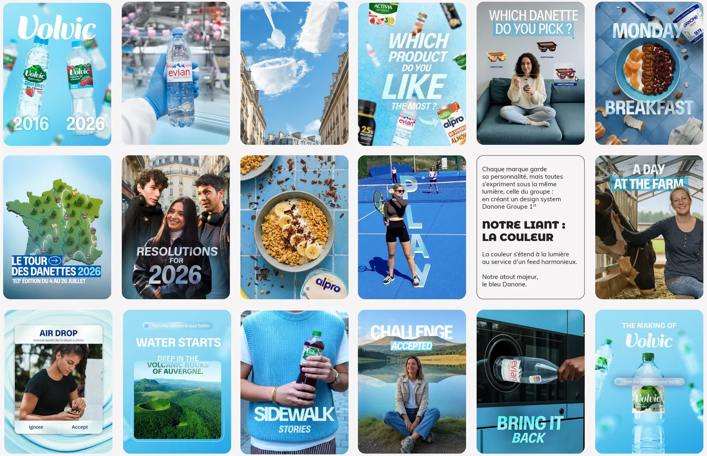 Page portfolio du projet Danone