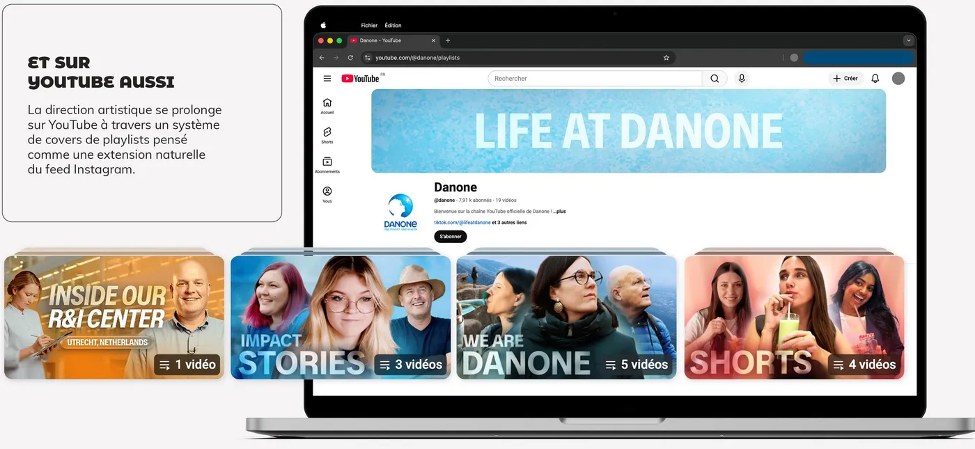 Page portfolio du projet Danone